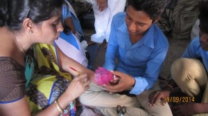 Sunita facilitating the students