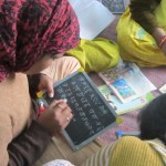 Literacy classes with girls of Balika Grah