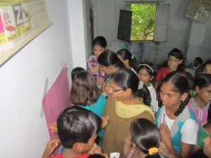 Story workshop with children of police jawans, at police lines Saksharta Kendra